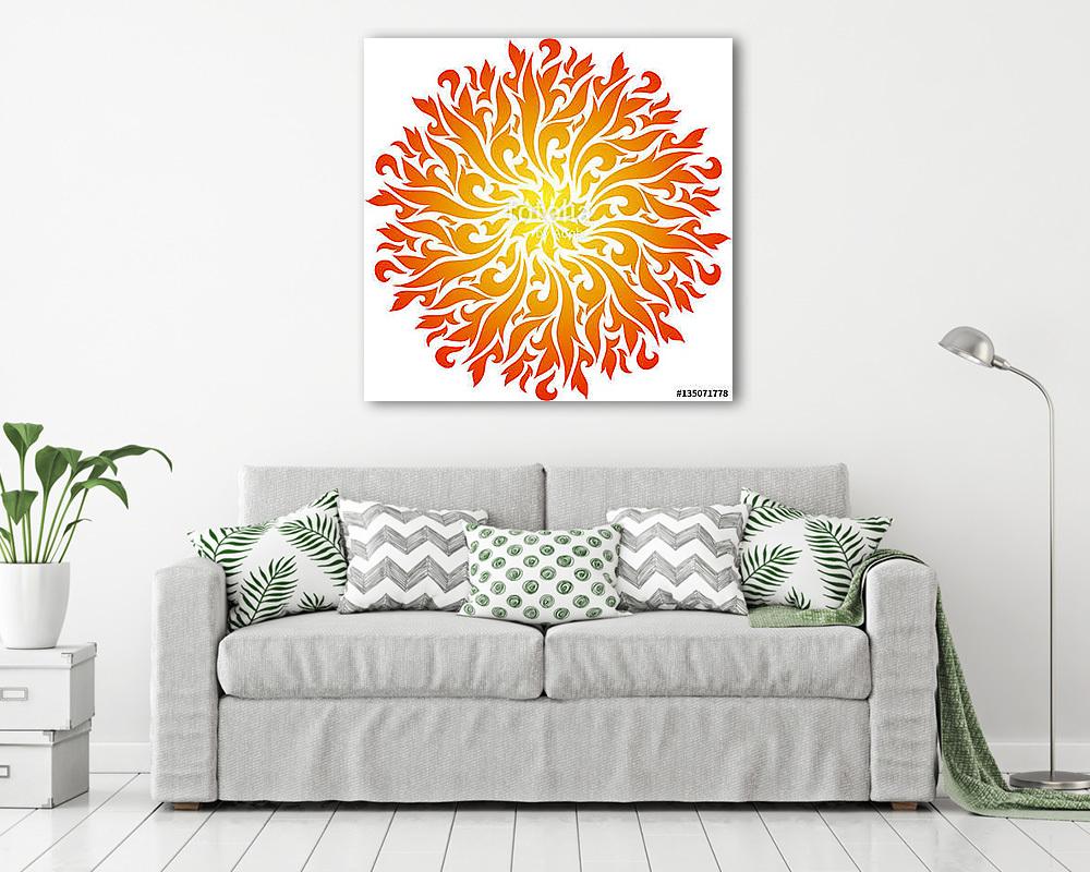 Vector abstract decorative fire mandala (keretezett kép) - vászonkép, falikép otthonra és irodába