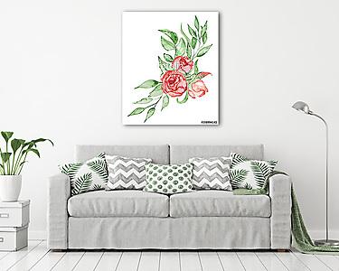 Peonies bouquet Hand painted watercolor combination of Flowers a (vászonkép) - vászonkép, falikép otthonra és irodába