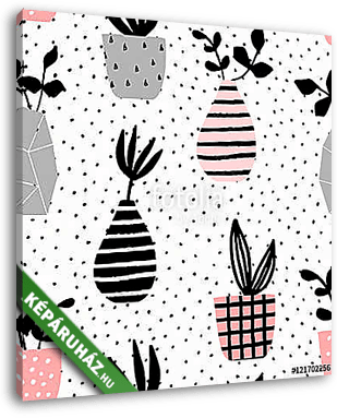 Vases and Pots Seamless Pattern - vászonkép 3D látványterv