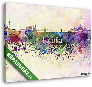Budapest skyline in watercolor background - vászonkép 3D látványterv