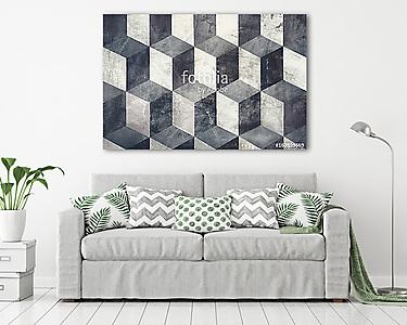 Geometric image of cubes on background, three dimensional effect (vászonkép) - vászonkép, falikép otthonra és irodába