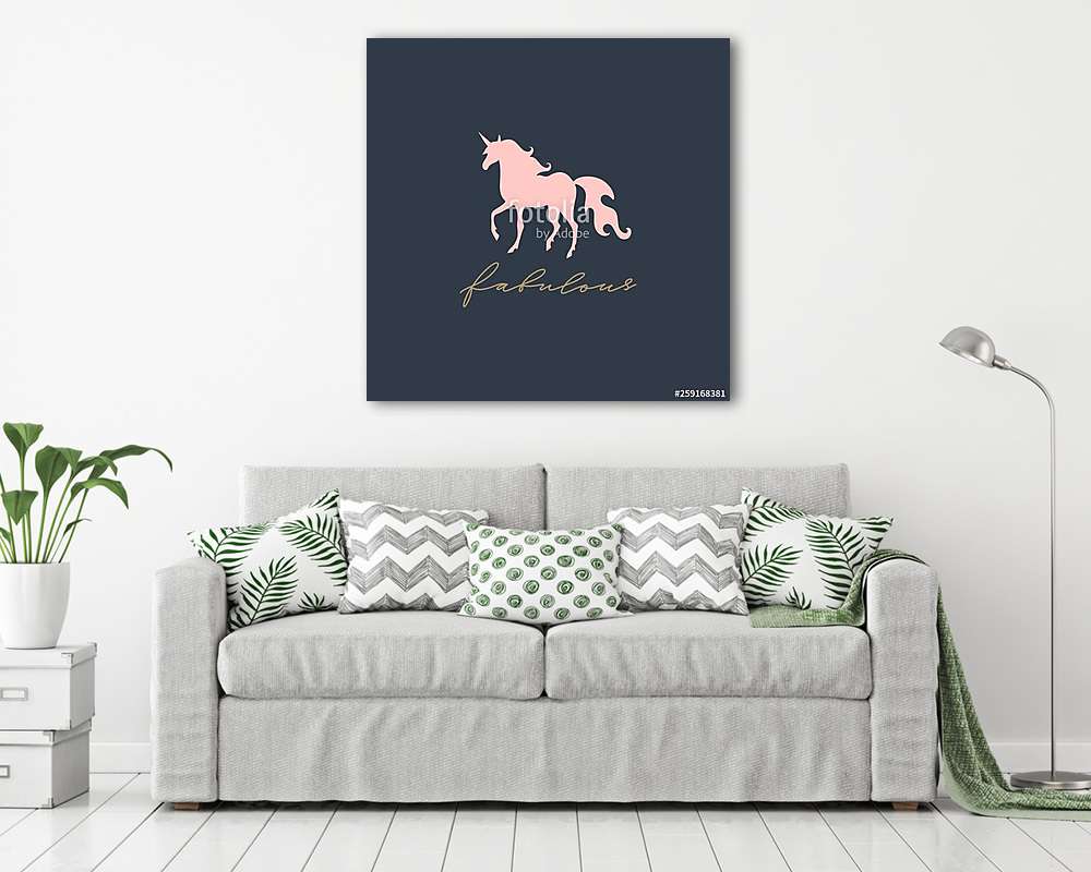 Unikornis sziluett - Mesés - vászonkép, falikép vásárlás Unikornis sziluett - Mesés (vászonkép) - vászonkép, falikép otthonra és irodába
