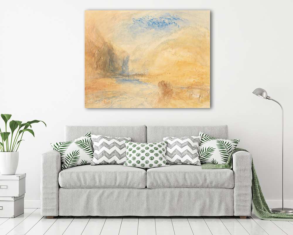 Tájkép heggyel és tóval (vászonkép) - vászonkép, falikép otthonra és irodába