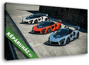 McLaren Senna - három különböző színben (fehér, iros, kék) - vászonkép 3D látványterv