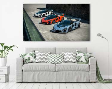 McLaren Senna - három különböző színben (fehér, iros, kék) (vászonkép) - vászonkép, falikép otthonra és irodába