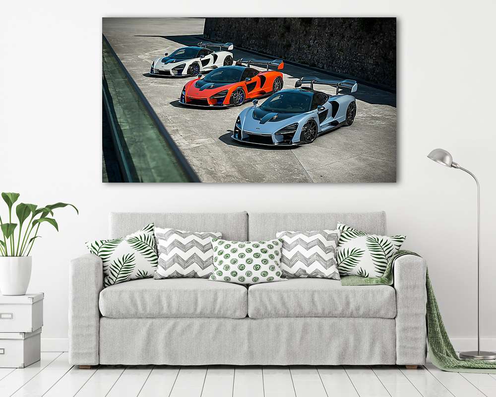 McLaren Senna - három különböző színben (fehér, iros, kék) (vászonkép) - vászonkép, falikép otthonra és irodába