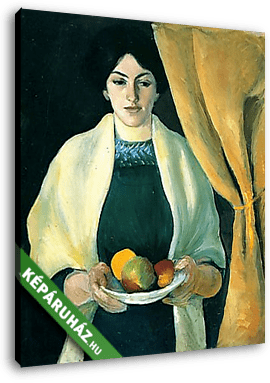 Macke feleségének portréja, almákkal - vászonkép 3D látványterv