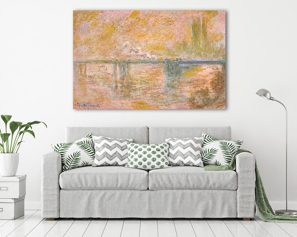 A Charing-Cross híd Londonban (1902) (többrészes kép) - vászonkép, falikép otthonra és irodába