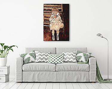 Ülő gyermek (vászonkép) - vászonkép, falikép otthonra és irodába