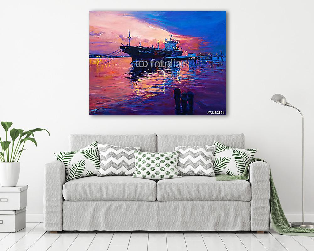 Teherszállító hajó (vászonkép) - vászonkép, falikép otthonra és irodába