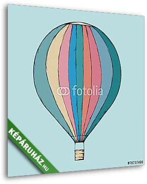 Színes csíkos hőlégballon - vászonkép 3D látványterv