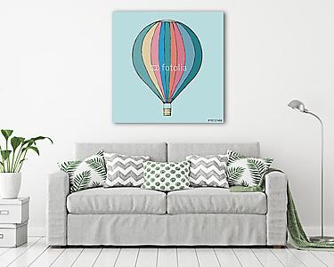 Színes csíkos hőlégballon (vászonkép) - vászonkép, falikép otthonra és irodába