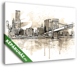 Vintage Skyline - vászonkép 3D látványterv