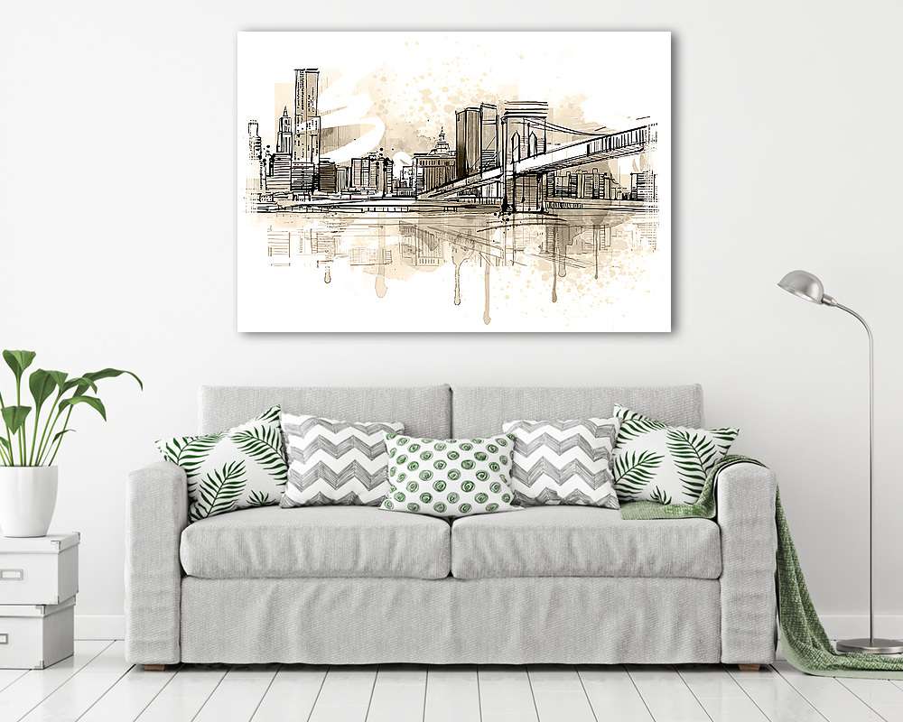 Vintage Skyline (fotótapéta) - vászonkép, falikép otthonra és irodába