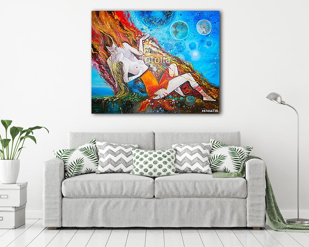 Szerelmes csók (olajfestmény reprodukció) - vászonkép, falikép vásárlás Szerelmes csók (olajfestmény reprodukció) (fotótapéta) - vászonkép, falikép otthonra és irodába