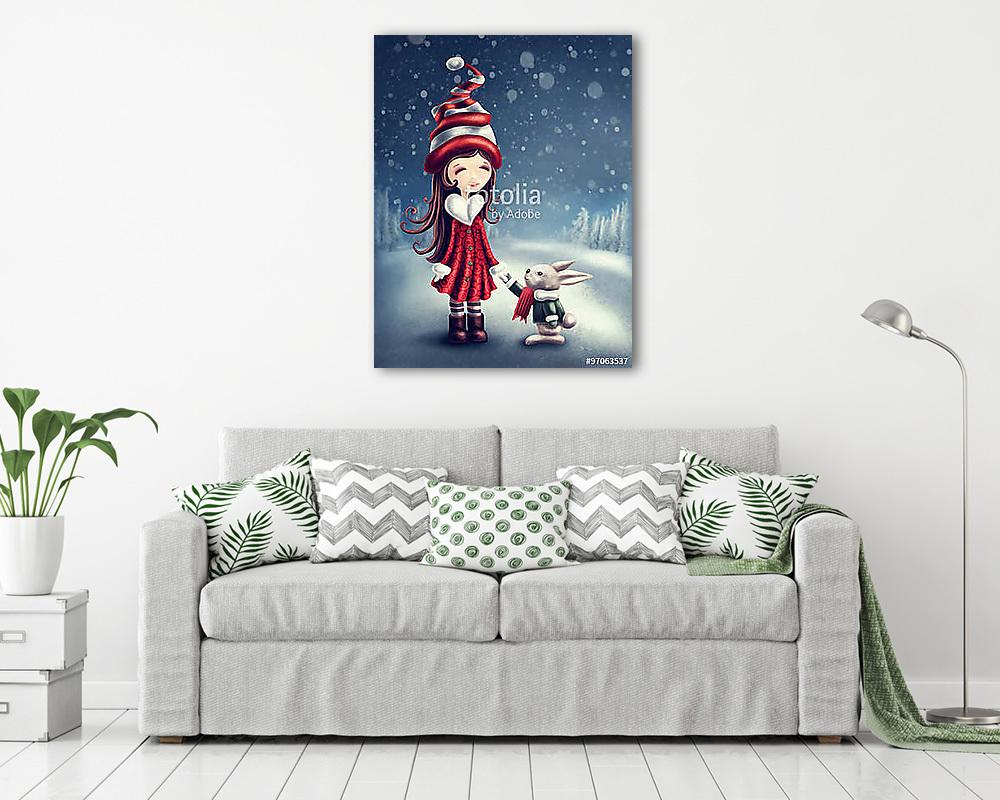 Téli séta (keretezett kép) - vászonkép, falikép otthonra és irodába