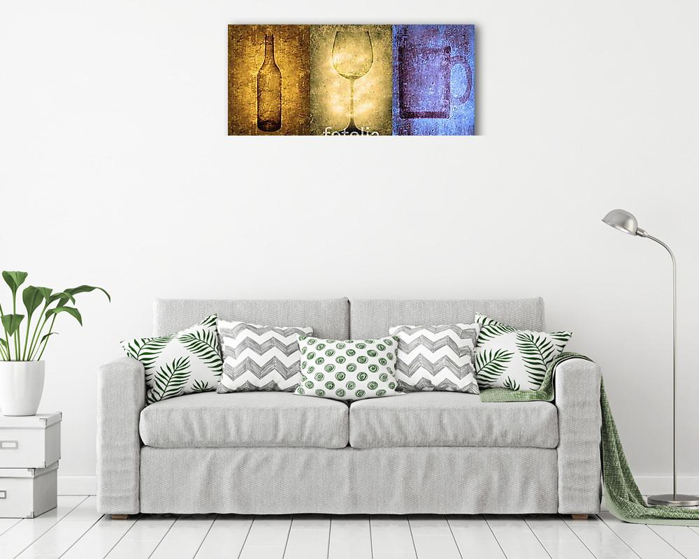 Poharak,üvegek stilizált stílusban - vászonkép, falikép vásárlás Poharak,üvegek stilizált stílusban (vászonkép) - vászonkép, falikép otthonra és irodába