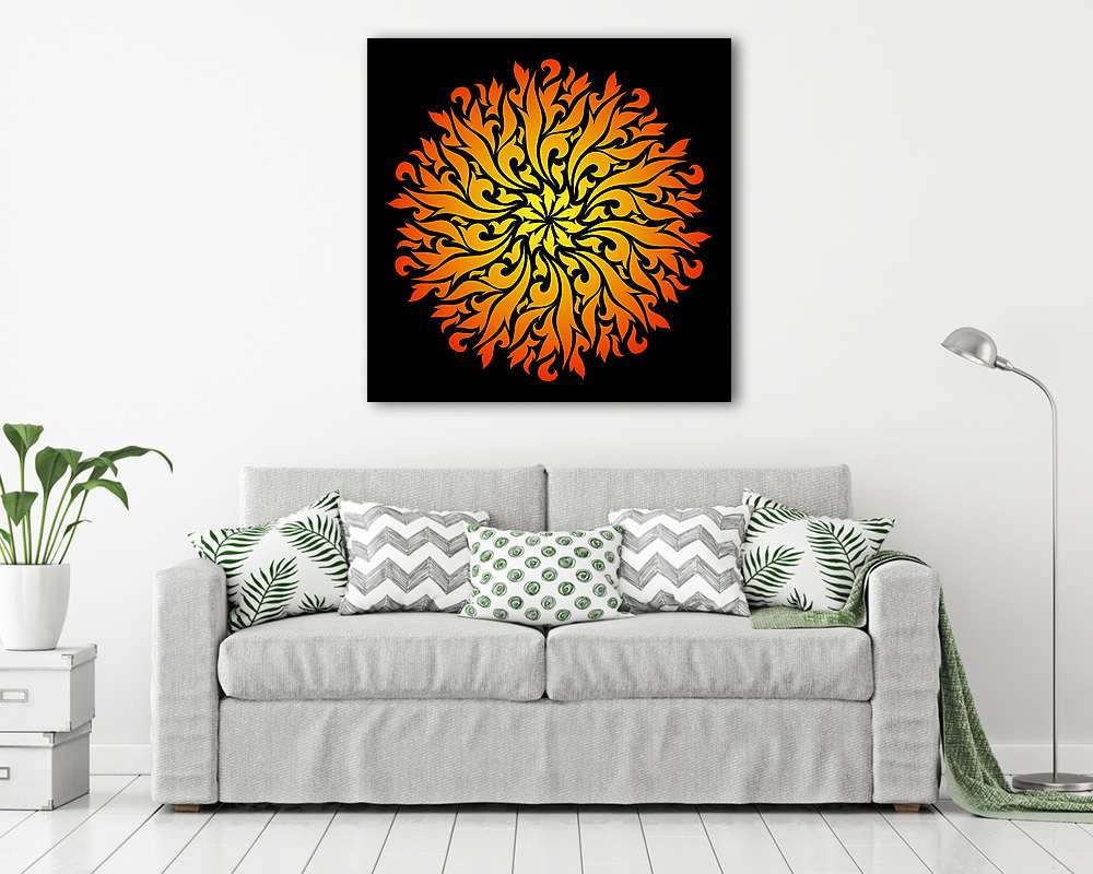 Vector abstract decorative fire mandala - vászonkép, falikép vásárlás Vector abstract decorative fire mandala (vászonkép) - vászonkép, falikép otthonra és irodába