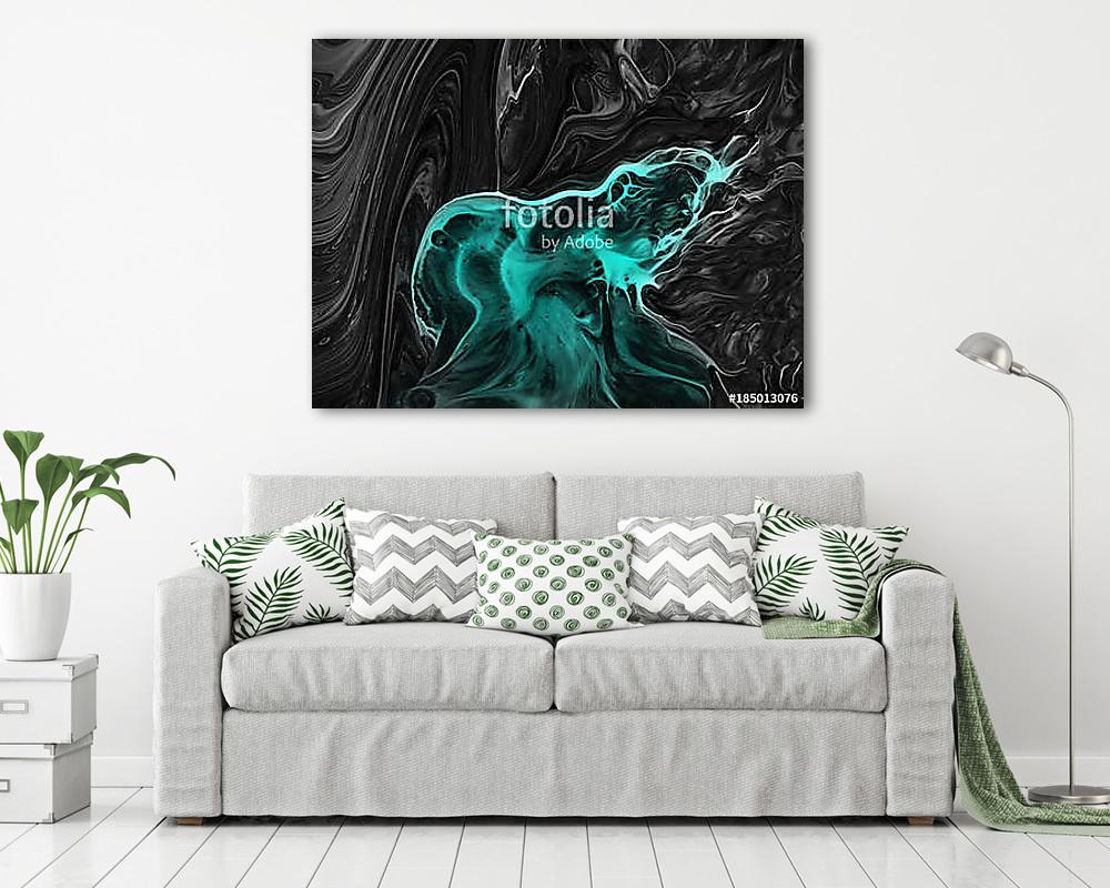 Creative abstract hand painted background, wallpaper, texture, close-up fragment of acrylic painting on canvas with brush stroke (többrészes kép) - vászonkép, falikép otthonra és irodába