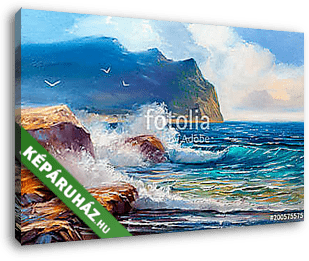 Seascape  painting .Sea wave. - vászonkép 3D látványterv