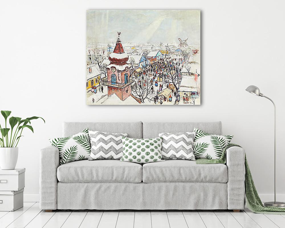 Szolnoki vásár télen (vászonkép) - vászonkép, falikép otthonra és irodába