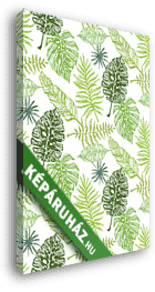 Zöld leveles minta - vászonkép 3D látványterv
