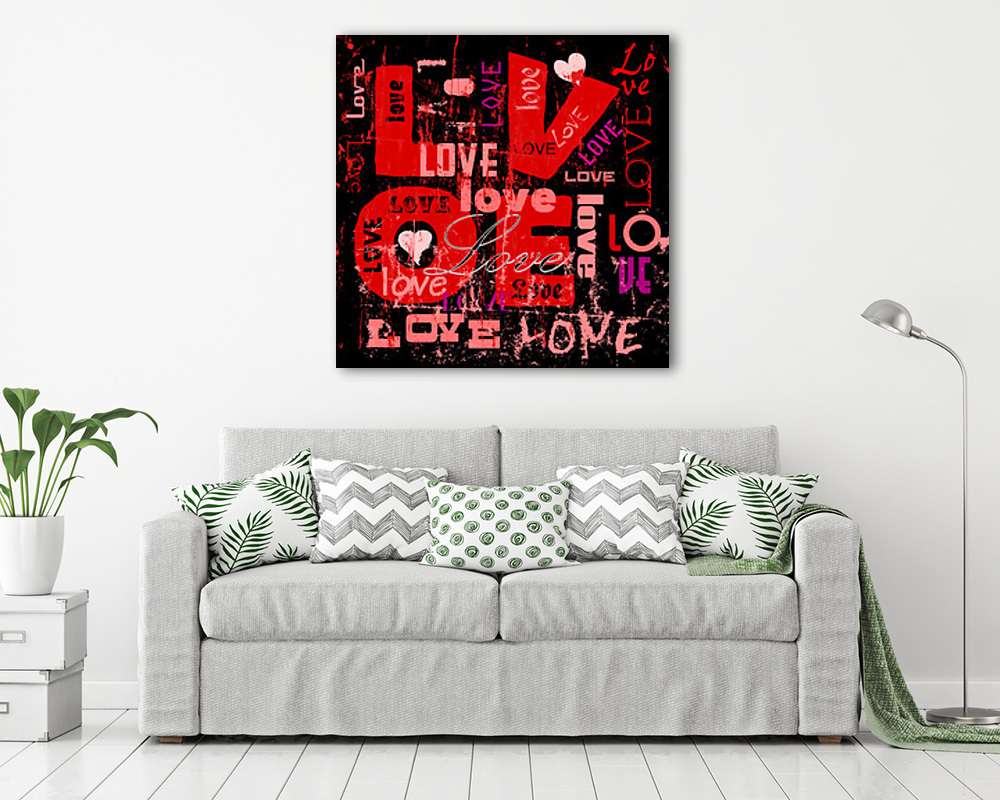 Love - Vertikális elrendezés (többrészes kép) - vászonkép, falikép otthonra és irodába
