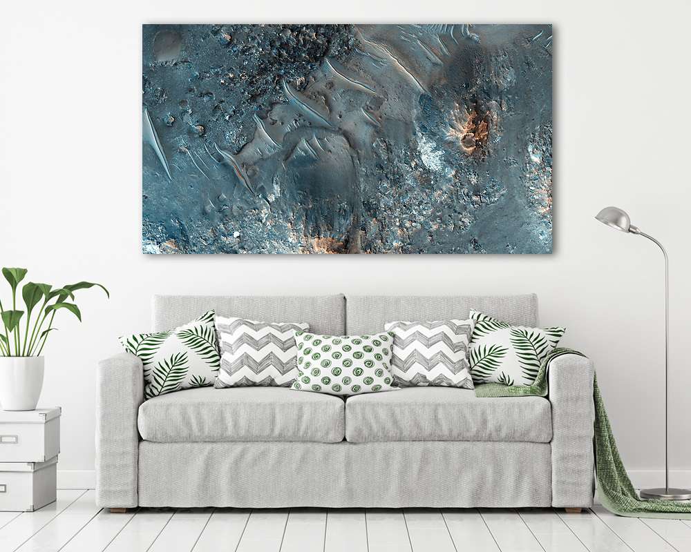 Tyrrhena Terra kráter, Mars felszín - vászonkép, falikép vásárlás Tyrrhena Terra kráter, Mars felszín (vászonkép) - vászonkép, falikép otthonra és irodába