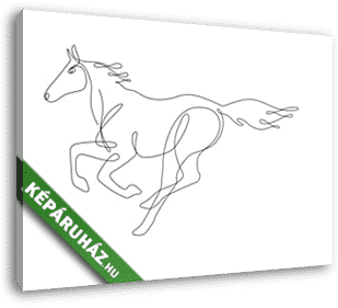 Vágtató ló (vonalrajz, line art) - vászonkép 3D látványterv