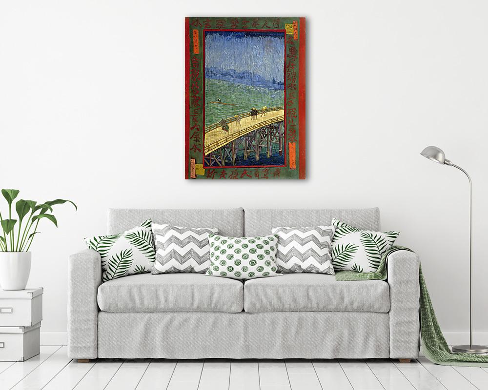 Híd az esőben, 1887 (Hiroshige után) - vászonkép, falikép vásárlás Híd az esőben, 1887 (Hiroshige után) (vászonkép) - vászonkép, falikép otthonra és irodába