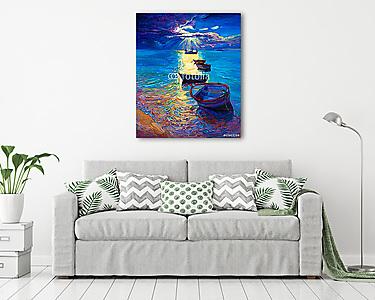 Holdfény a tengeren (vászonkép) - vászonkép, falikép otthonra és irodába