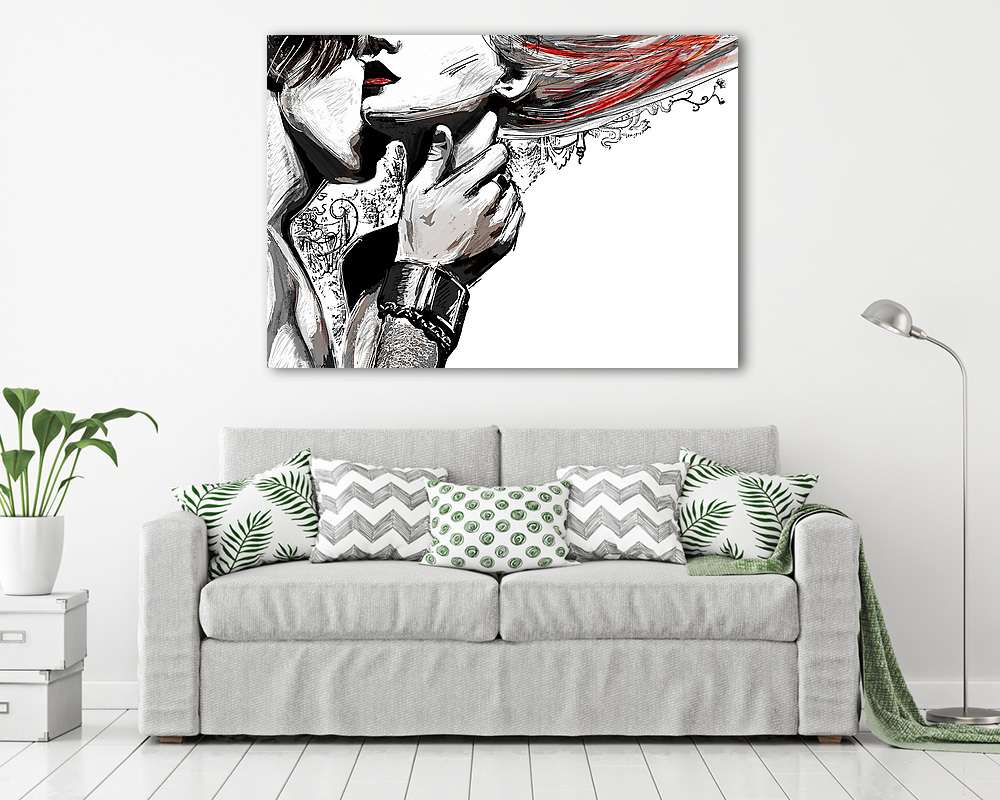 Szenvedélyes pár (többrészes kép) - vászonkép, falikép otthonra és irodába