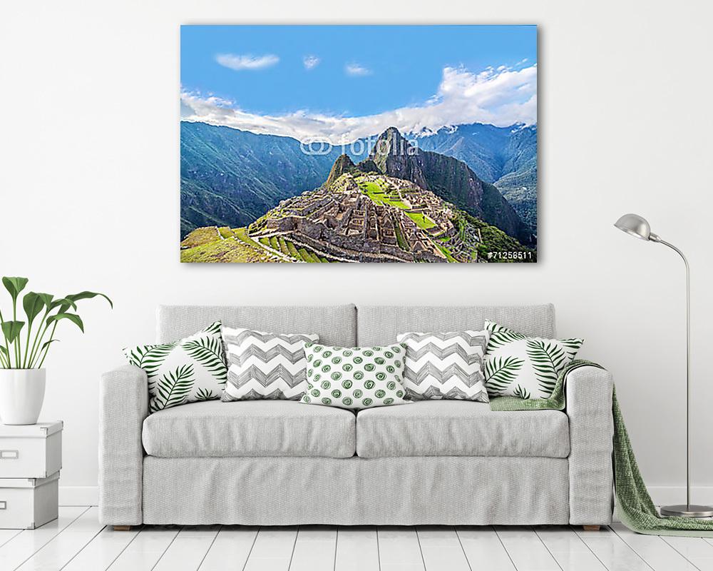 Machu Picchu panoráma (keretezett kép) - vászonkép, falikép otthonra és irodába