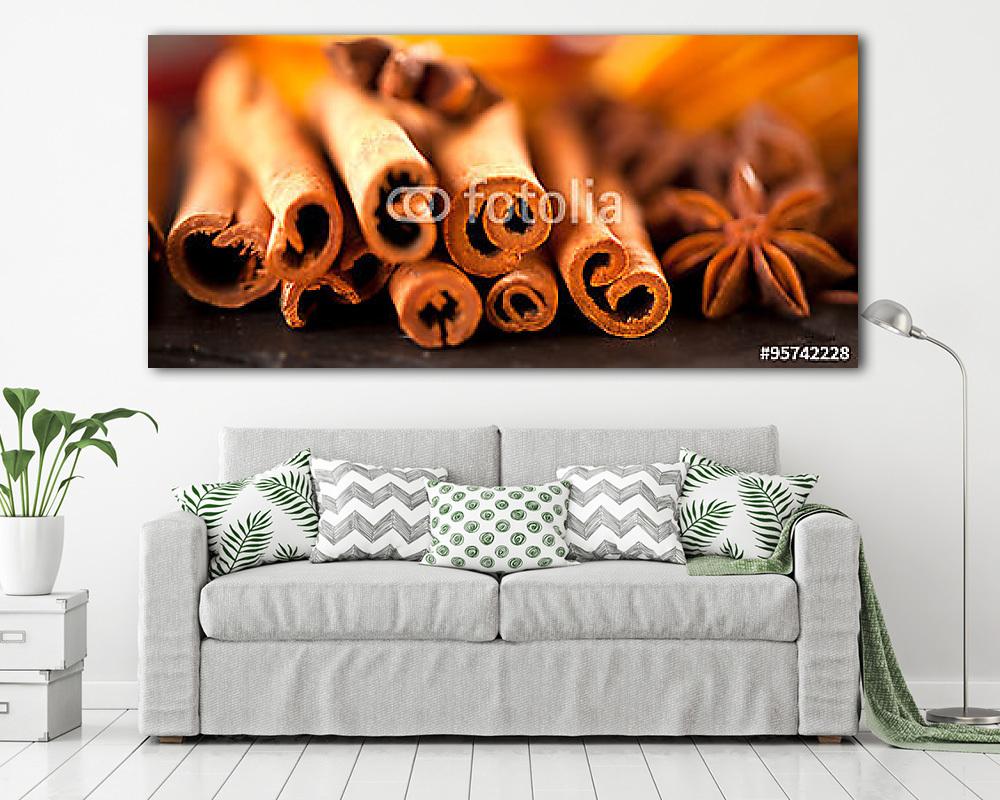 Karácsonyi dekoráció Fahéjas, narancs és ánizs - vászonkép, falikép vásárlás Karácsonyi dekoráció Fahéjas, narancs és ánizs (vászonkép) - vászonkép, falikép otthonra és irodába