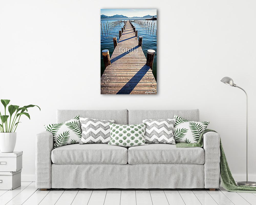 régi, fából készült móló (vászonkép) - vászonkép, falikép otthonra és irodába