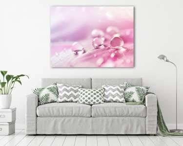 Kivonat természetes háttér gyönyörű vízcseppek rózsaszín (vászonkép) - vászonkép, falikép otthonra és irodába