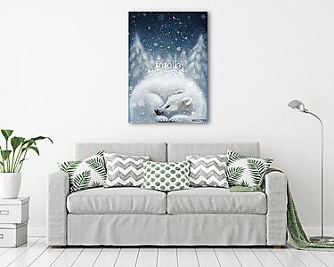 A jegesmedve alszik (vászonkép) - vászonkép, falikép otthonra és irodába