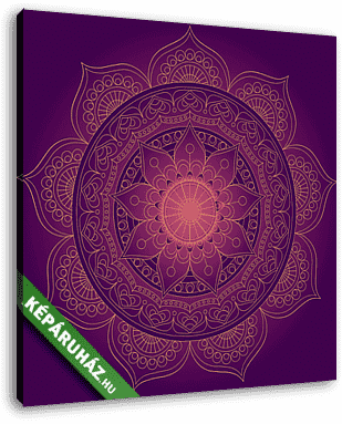 Mandala, square background design, lace ornament in oriental sty - vászonkép 3D látványterv