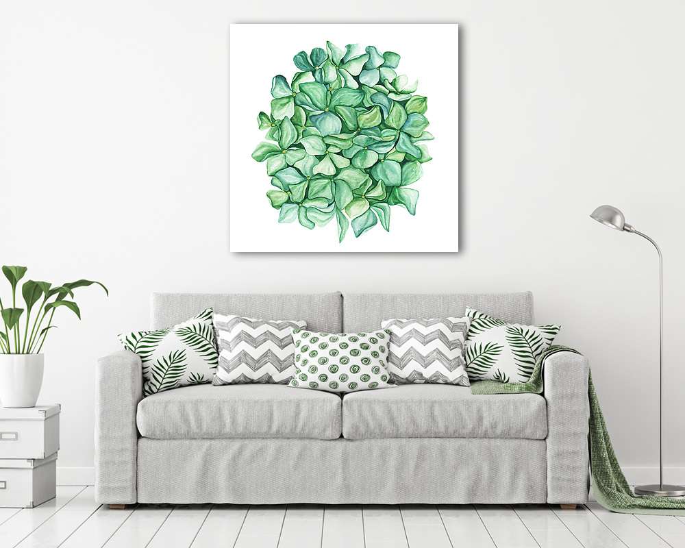 Green hydrangea flower art. Beautiful artistic backdrop. Ideal f (fotótapéta) - vászonkép, falikép otthonra és irodába