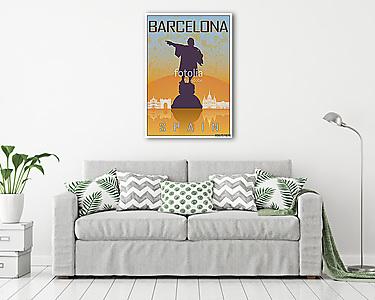 Barcelona vintage poster (vászonkép) - vászonkép, falikép otthonra és irodába