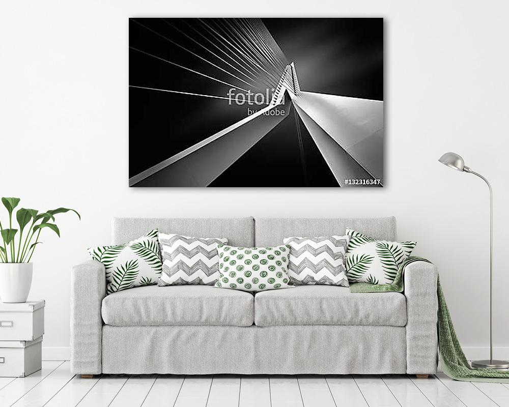ErasmusBrug - Rotterdam  - vászonkép, falikép vásárlás ErasmusBrug - Rotterdam  (fotótapéta) - vászonkép, falikép otthonra és irodába