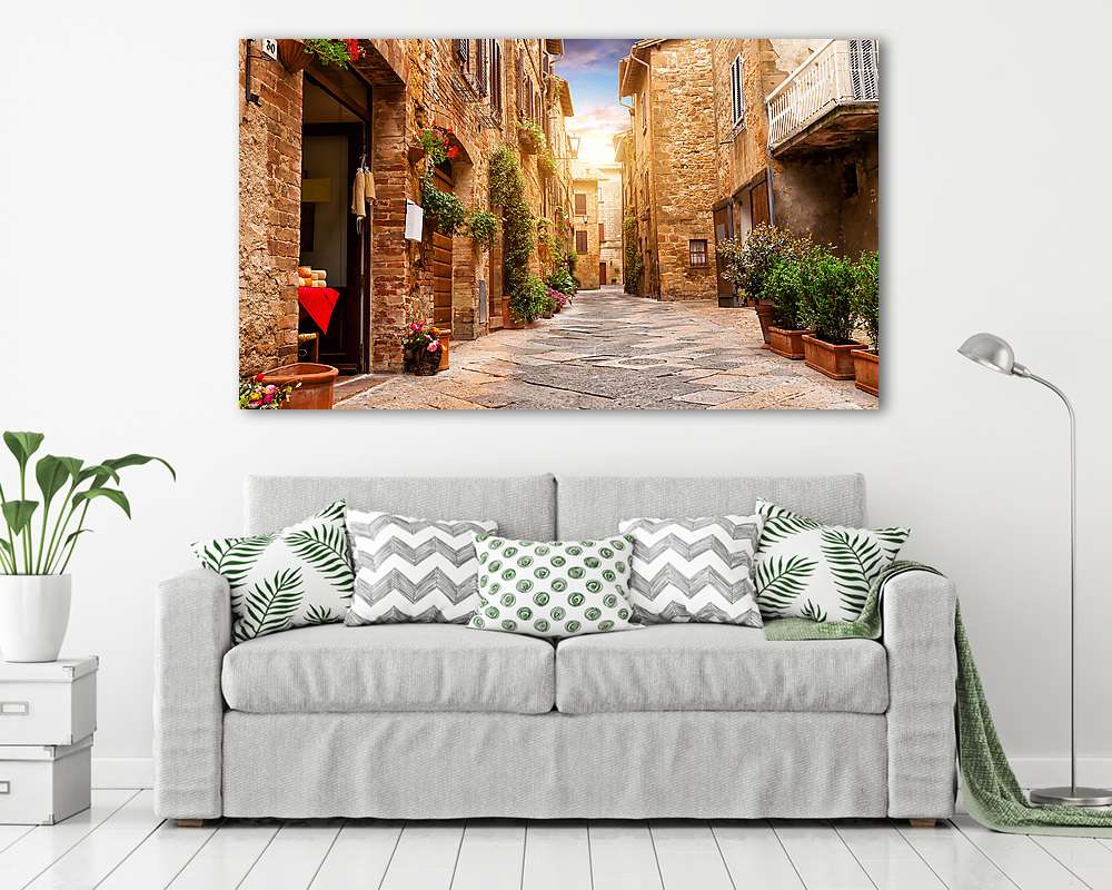 Olasz kisváros - utcarészlet (bögre) - vászonkép, falikép otthonra és irodába