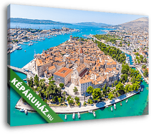Trogir történelmi városrésze madártávlatból - vászonkép 3D látványterv