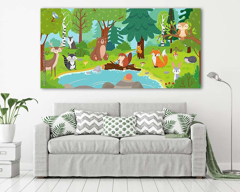 Erdei állatok 4. (bögre) - vászonkép, falikép otthonra és irodába
