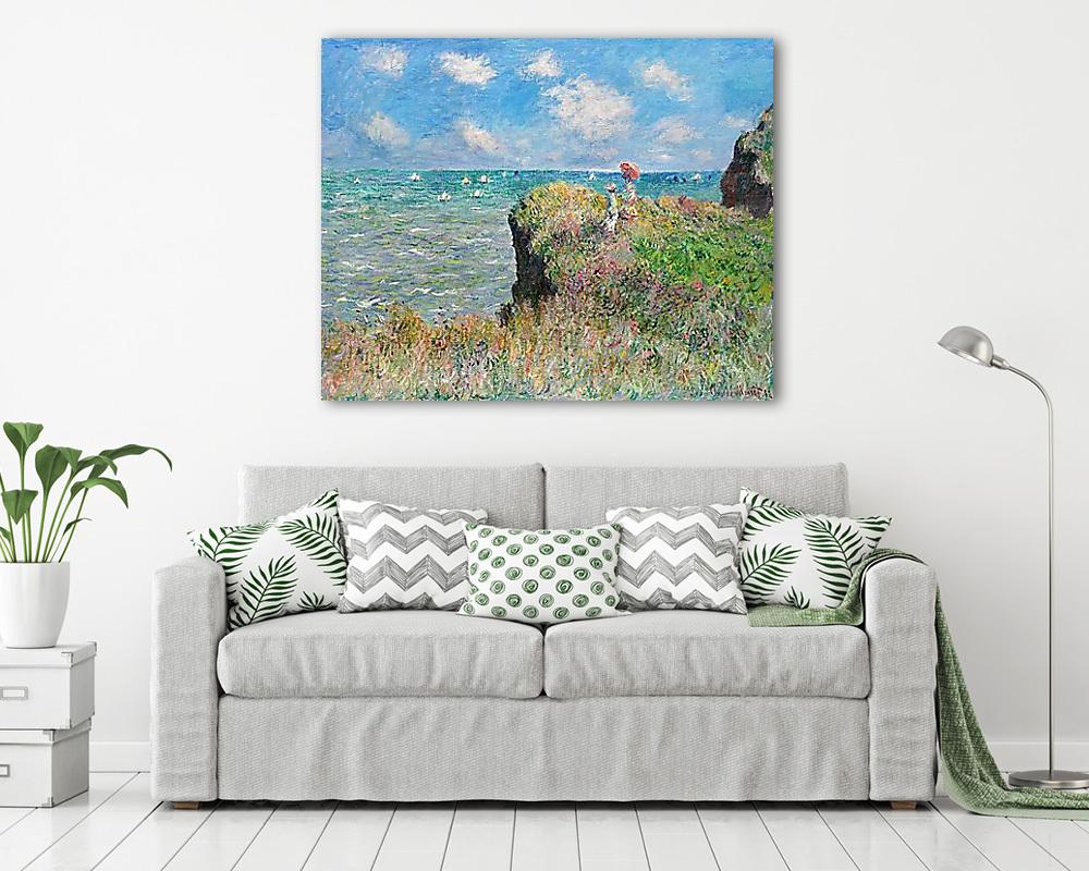 Séta a sziklán Pourville-nél (1882) - vászonkép, falikép vásárlás Séta a sziklán Pourville-nél (1882) (vászonkép) - vászonkép, falikép otthonra és irodába