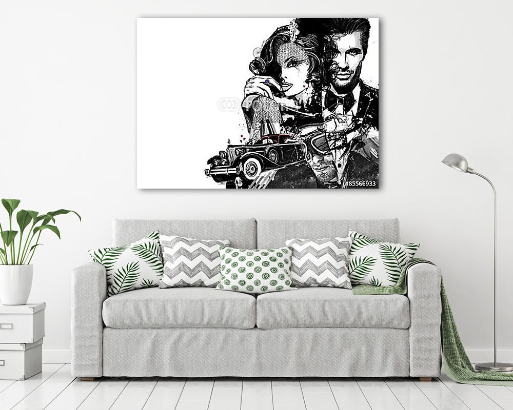 gyönyörű asszonyt csinál a szép férfi szerelmi történettel (többrészes kép) - vászonkép, falikép otthonra és irodába