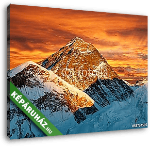 Éjszakai kilátás a Mount Everestről a Kala Pattharról - vászonkép 3D látványterv