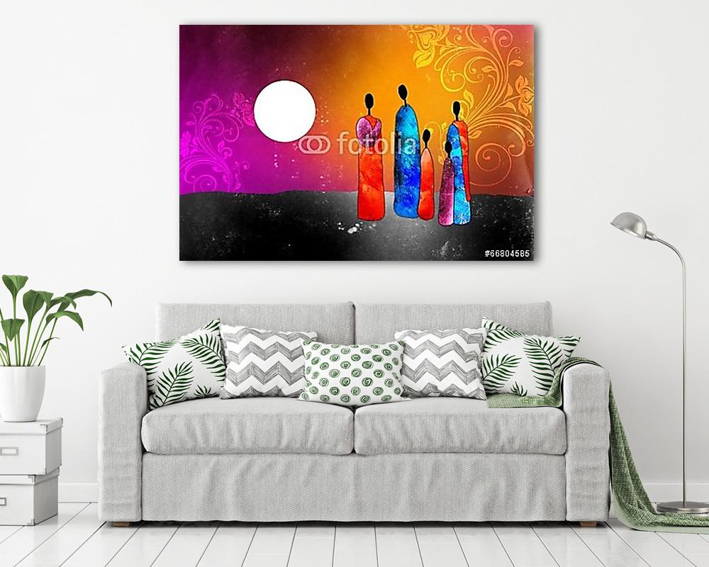 afro motívum etnikai retro vintage (vászonkép) - vászonkép, falikép otthonra és irodába