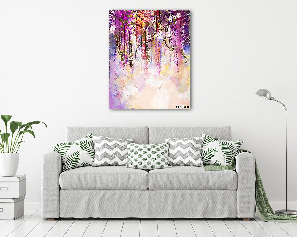 Tavaszi lila virágok (fotótapéta) - vászonkép, falikép otthonra és irodába