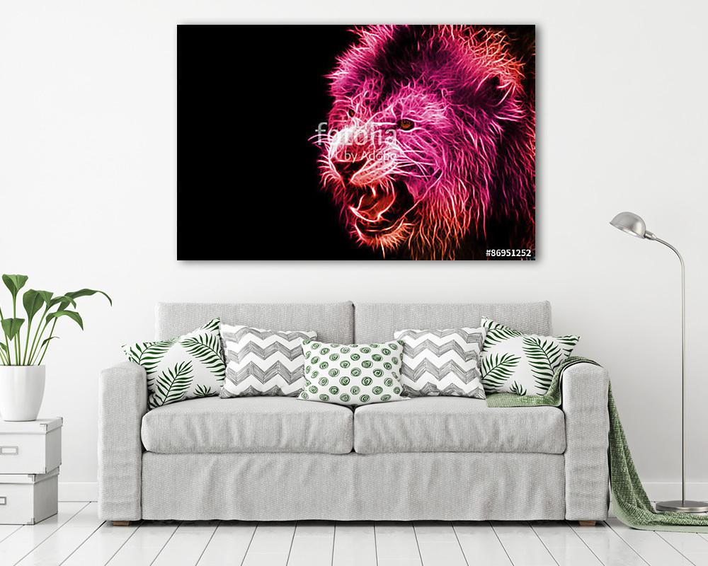 Frakális digitális fantasy művészet egy oroszlán egy elszigetelt - vászonkép, falikép vásárlás Frakális digitális fantasy művészet egy oroszlán egy elszigetelt (fotótapéta) - vászonkép, falikép otthonra és irodába